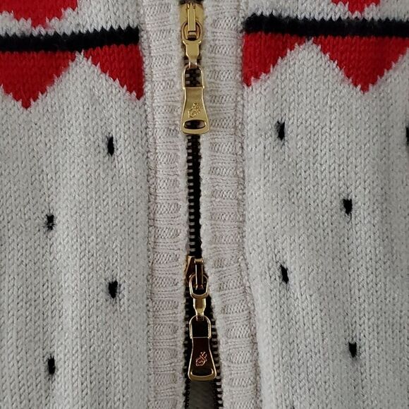 Gianfranco Ferré Vintage Fair Isle Aztec Heavyweight Hooded Full Zip Sweater - Picture 4 of 16